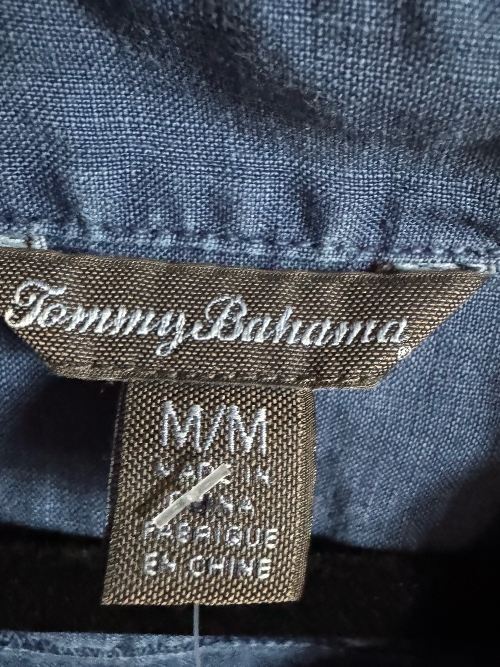 #183 Tommy Bahama Blue Chambray Shirt Dress - Picture 5 of 7